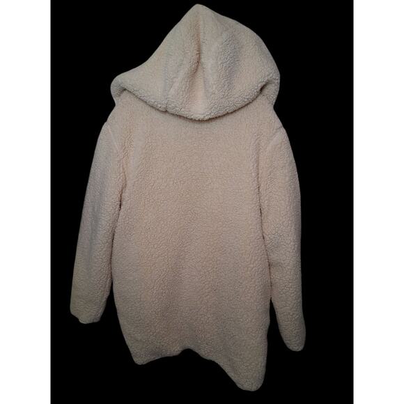 BDG Urban Outfitters Cream Sherpa Teddy Jacket Open Cardigan Comfy XS/S TP/P - Picture 3 of 9